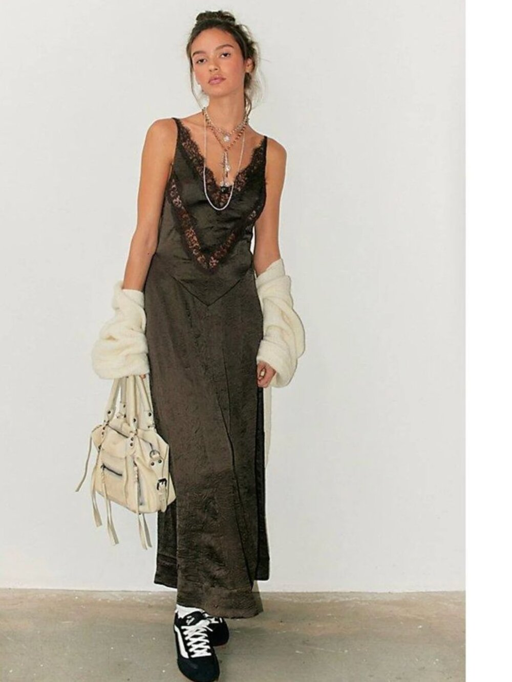 Free People Women Dark Brown Maybe Forever Maxi Dress Size 0 or 2 NWOT